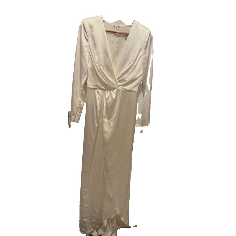 ASOS Sadie Pleated Plunge Wrap Wedding Dress Size 8